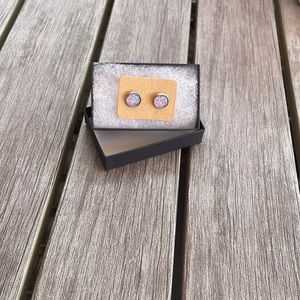 Purple Stud Glitter Earrings